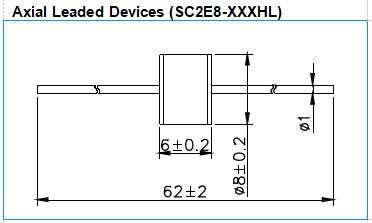Ceramic Gas Discharge Tube SC2E8-90HL Axial Leaded GDT For Telecom SLIC Protection 2