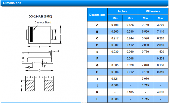 Bidirectional TVS Diodes SMCJ5.0CA 9.2VC Transient Voltage Suppression UL Recognized 12